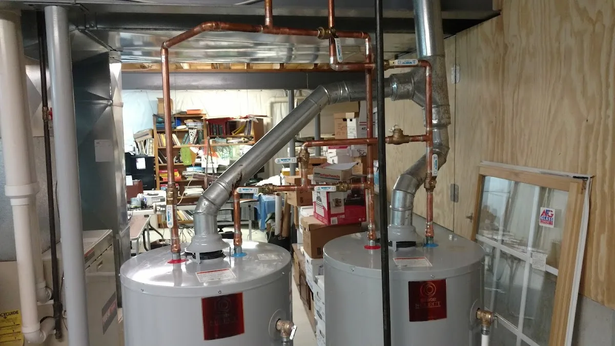 Plumbing technician working on residential piping